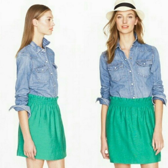 J. Crew Dresses & Skirts - J. Crew | Green Crinkle City Mini